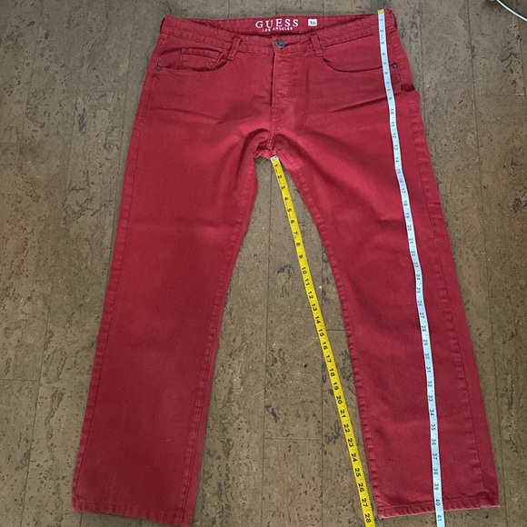 Vintage Guess Women’s button down red jeans! Straight/boots! High rise! Size 36 - Picture 14 of 17